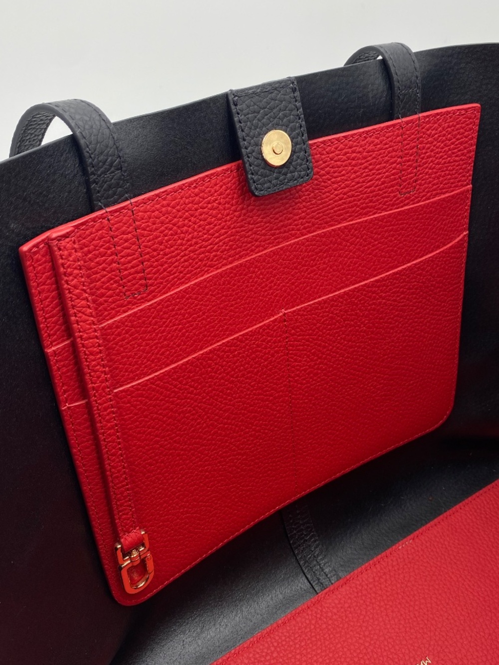 👜 MAISON de SABRÉ LEATHER TOTE BAG – BLACK – GOLD HARDWARE – NEW - Picture 8 of 9